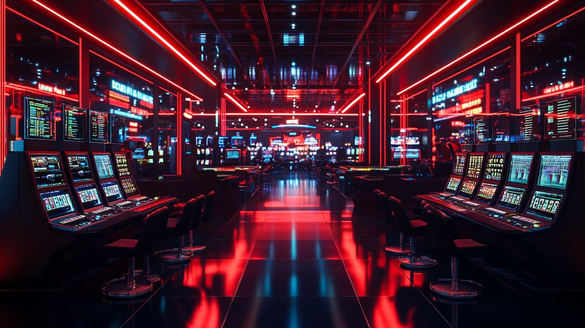 여러 머신과 테이블이 있는 카지노